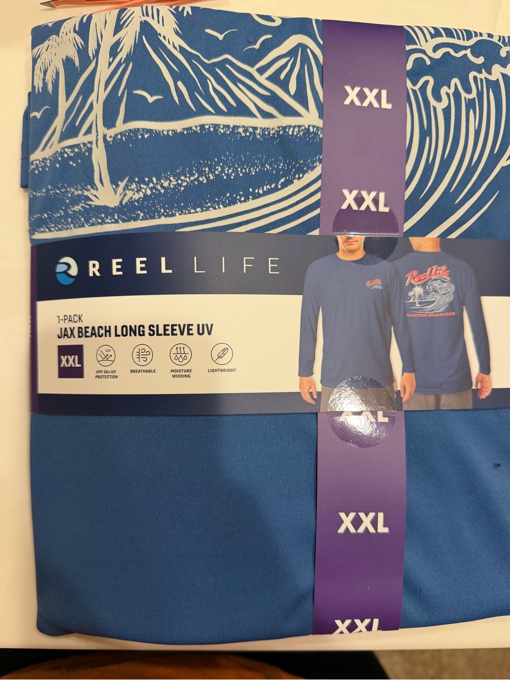 Jax Beach Long Sleeve UV Shirt - Blue (XXL)